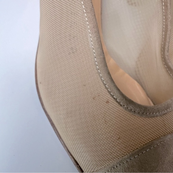 Walter Steiger Italy Suede Mesh Tan Slingback Kitten Heels Women’s SZ 7.5 - Picture 11 of 13